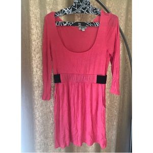 Hot pink long sleeves dress